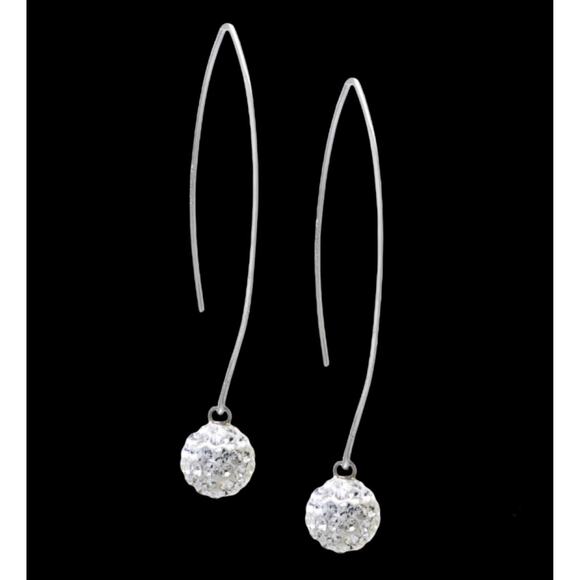 NEW Giani Bernini Crystal Ball Cluster Threader EARRINGS Sterling Silver Dangle - Picture 2 of 7